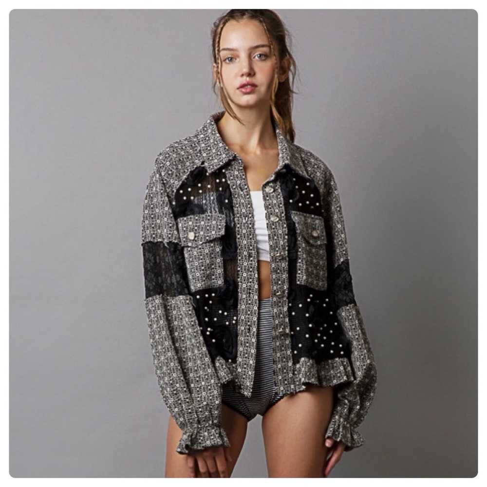 74 1 left ๐บ๐ธPOL lace fabric jacket - Picture 8 of 8